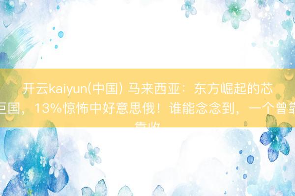 开云kaiyun(中国) 马来西亚：东方崛起的芯片巨国，13%惊怖中好意思俄！谁能念念到，一个曾靠收