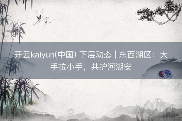 开云kaiyun(中国) 下层动态 | 东西湖区：大手拉小手，共护河湖安
