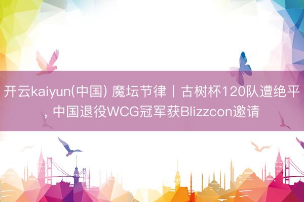 开云kaiyun(中国) 魔坛节律丨古树杯120队遭绝平， 中国退役WCG冠军获Blizzcon邀请