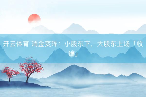 开云体育 消金变阵：小股东下，大股东上场「收编」