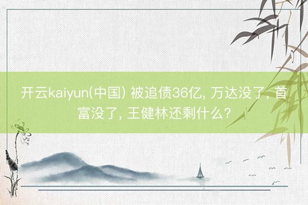 开云kaiyun(中国) 被追债36亿， 万达没了， 首富没了， 王健林还剩什么?