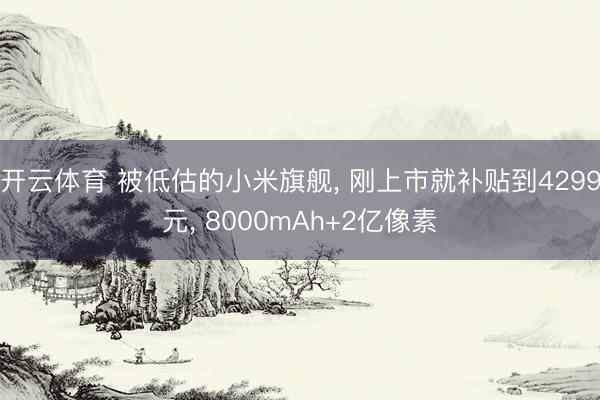 开云体育 被低估的小米旗舰， 刚上市就补贴到4299元， 8000mAh+2亿像素