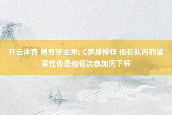 开云体育 葡萄牙主帅: C罗是榜样 他在队内的紧要性像是他初次参加天下杯